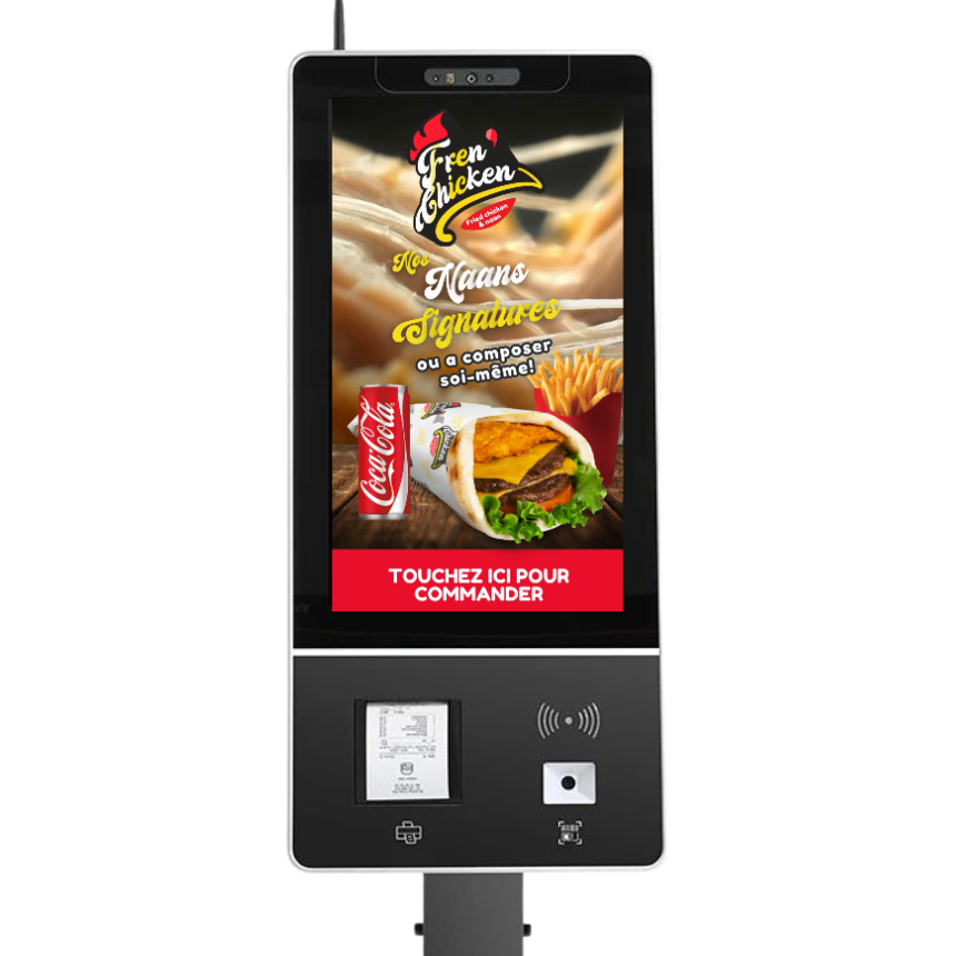 Borne de commande fast food sur pied